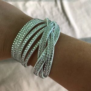 Silver and white wrap bracelet